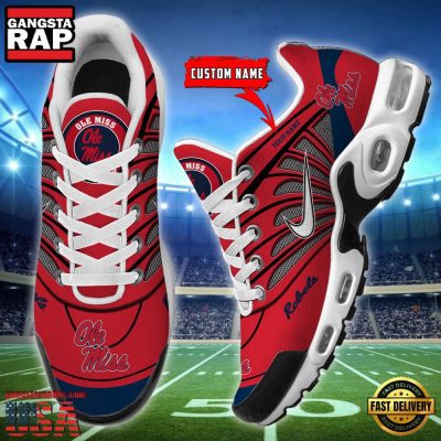 NCAA Ole Miss Rebels Sport Football Logo Custom Name Air Max Plus Shoes Running Sneakers