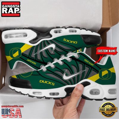 NCAA Oregon Ducks Sport Football Logo Custom Name Air Max Plus Shoes Running Sneakers