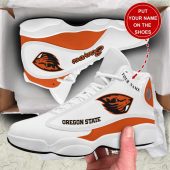 NCAA Oregon State Beavers Custom Name White Air Jordan 13 Shoes For Men Women