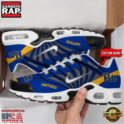 NCAA Pittsburgh Panthers Sport Football Logo Custom Name Air Max Plus Shoes Running Sneakers