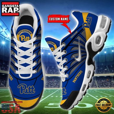 NCAA Pittsburgh Panthers Sport Football Logo Custom Name Air Max Plus Shoes Running Sneakers