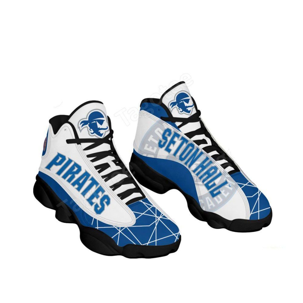 NCAA Seton Hall Pirates Logo Air Jordan 13 Shoes, Best Gift For Men And Women NCAA Seton Hall Pirates Logo Air Jordan 13 Shoes, Best Gift For Men And Women