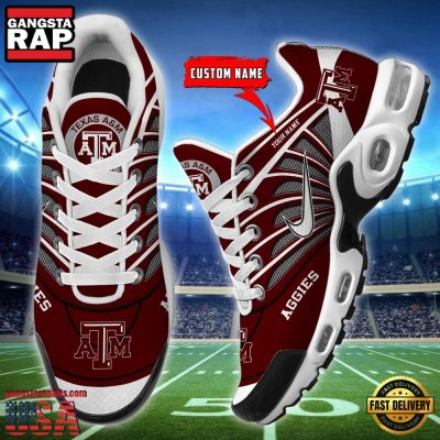 NCAA Texas A_M Aggies Sport Football Logo Custom Name Air Max Plus Shoes Running Sneakers