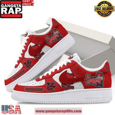 Nebraska Cornhuskers Go Big Red Air Force 1 Running Sneakers Shoes