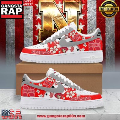 Nebraska Huskers Go Big Red Limited Edition Air Force 1 Running Sneakers Shoes