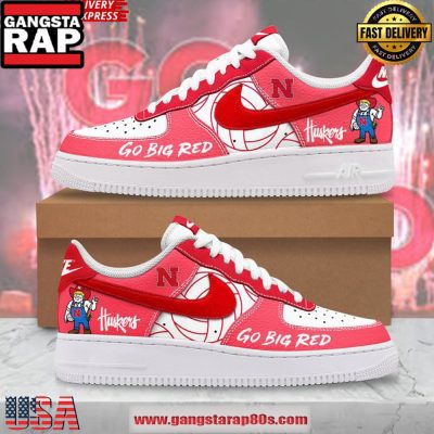 Nebraska Huskers Go Big Red Air Force 1 Running Sneakers Shoes