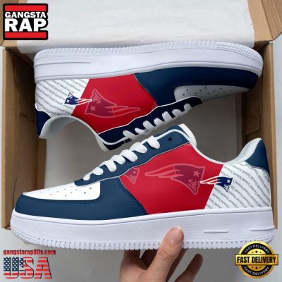 NFL New England Patriots Basic Pattern Football New Design Air Force 1 Running Sneakers Shoes