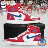 New England Patriots Drake Maye Classic Logo 2025 Air Jordan 1 Hightop Shoes