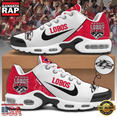 NCAA Custom Name New Mexico Lobos Football Mascot Symbol Air Max Plus Shoes Running Sneakers