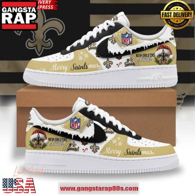 New Orleans Saints Merry Christmas Limited Edition Air Force 1 Running Sneakers