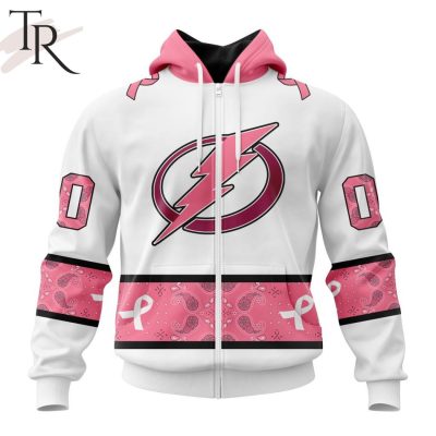 NEW] Personalized NHL Tampa Bay Lightning In Classic Style With Paisley! IN OCTOBER WE WEAR PINK BREAST CANCER Hoodie