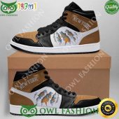New York Knicks Brown Black Air Jordan 1 High NBA Sneakers