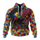 Nfl Arizona Cardinals Custom Name Number Autism Awareness Design Pullover Hoodie Front.jpg - demo10