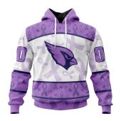 NFL Arizona Cardinals Custom Name Number Fight Cancer Pullover Hoodie