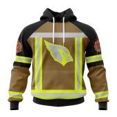 NFL Arizona Cardinals Custom Name Number Firefighter Uniform Pullover Hoodie