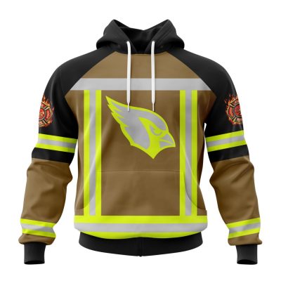 NFL Arizona Cardinals Custom Name Number Firefighter Uniform Pullover Hoodie