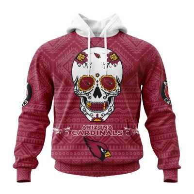 NFL Arizona Cardinals Custom Name Number Kits For Dia De Muertos Pullover Hoodie