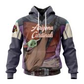 Nfl Arizona Cardinals Custom Name Number Mandalorian And Baby Yoda Pullover Hoodie Front.jpg - demo10