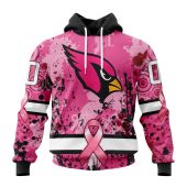 NFL Arizona Cardinals Custom Name Number Pink Breast Cancer Pullover Hoodie