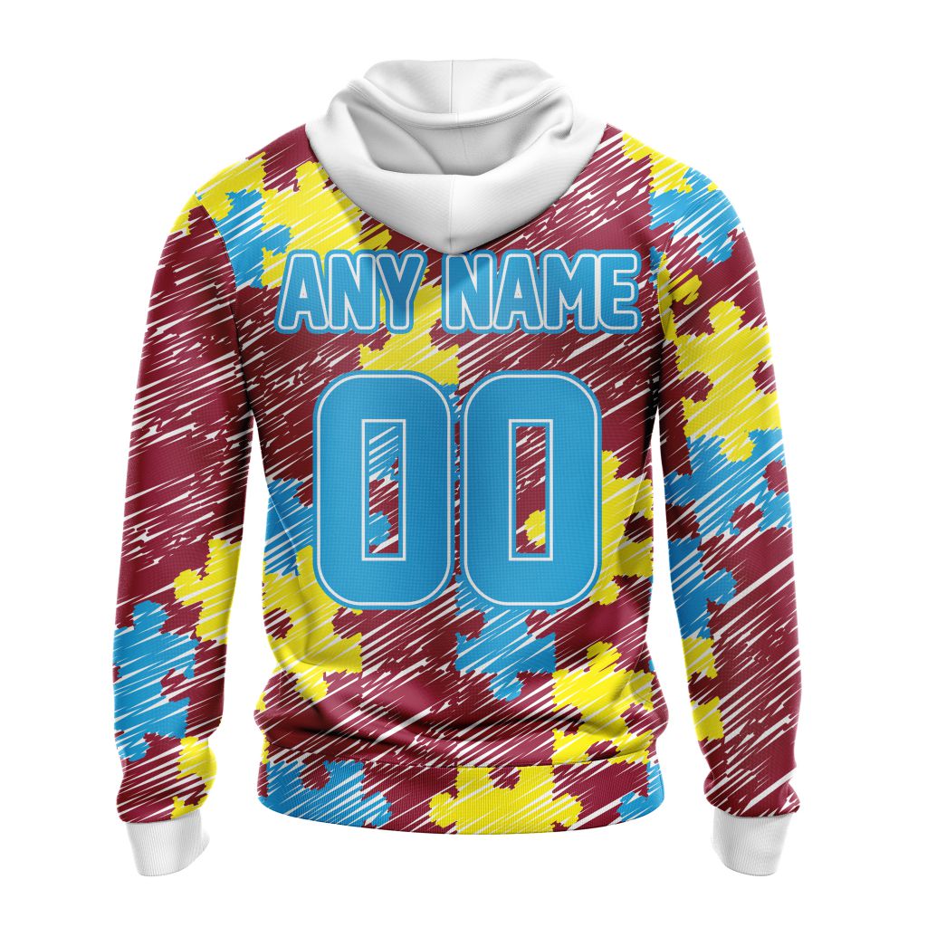 NFL Arizona Cardinals Custom Name Number Puzzle Autism Awareness Pullover Hoodie NFL Arizona Cardinals Custom Name Number Puzzle Autism Awareness Pullover Hoodie