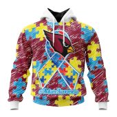 Nfl Arizona Cardinals Custom Name Number Puzzle Autism Awareness Pullover Hoodie Front.jpg - demo10