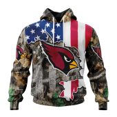 NFL Arizona Cardinals Custom Name Number USA Flag Camo Realtree Pullover Hoodie