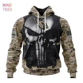 NFL Arizona Cardinals Custom Name Number Punisher Skull Camo Pullover Hoodie