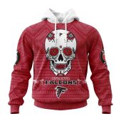Nfl Atlanta Falcons Custom Name Number Kits For Dia De Muertos Pullover Hoodie Front.jpg - demo10