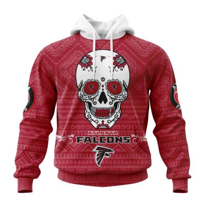 NFL Atlanta Falcons Custom Name Number Kits For Dia De Muertos Pullover Hoodie