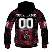 Nfl Atlanta Falcons Custom Name Number Rose Dragon Pullover Hoodie Back.jpg - demo10