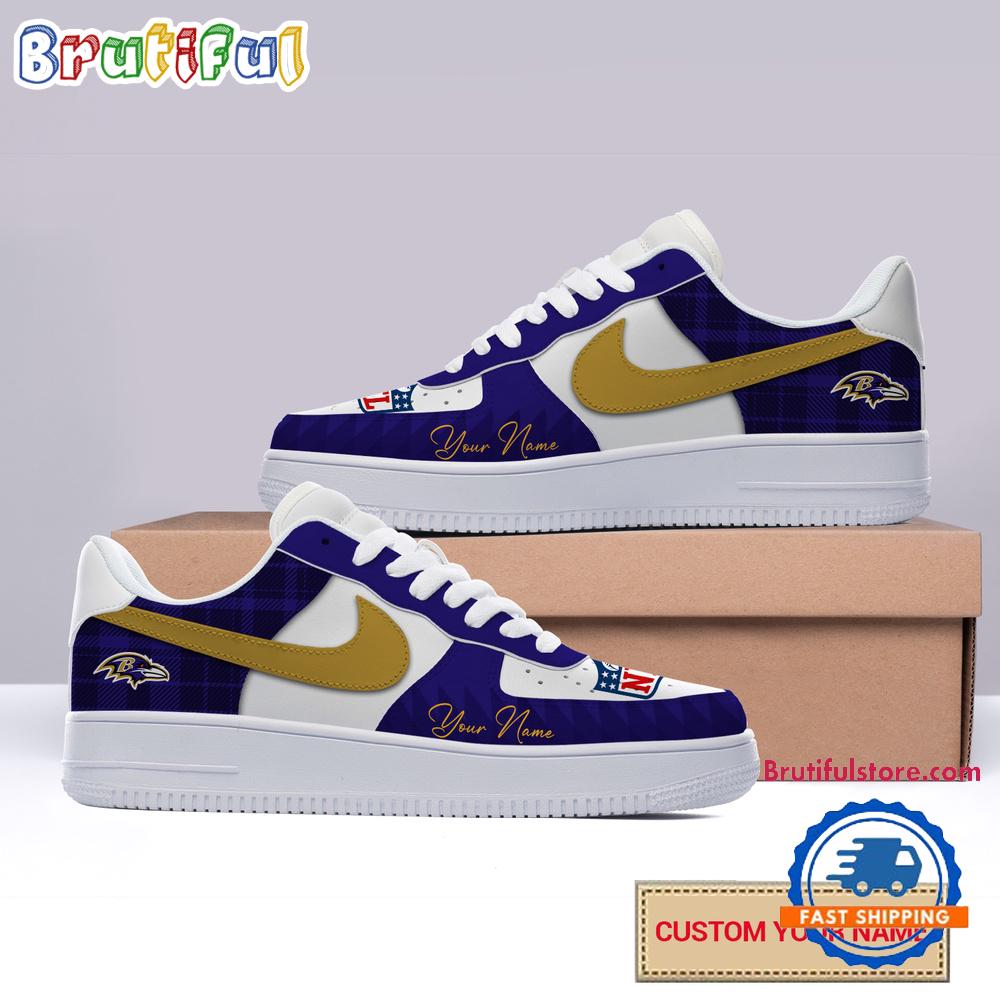 NFL Baltimore Ravens Christmas Logo Pattern Custom Air Force 1 Shoes Sneaker NFL Baltimore Ravens Christmas Logo Pattern Custom Air Force 1 Shoes Sneaker