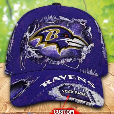 NFL Baltimore Ravens Custom Name Blue Classic Cap