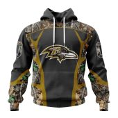 NFL Baltimore Ravens Custom Name Number Camo Hunting Pullover Hoodie