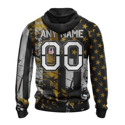 NFL Baltimore Ravens Custom Name Number Classic Grunge American Flag Pullover Hoodie