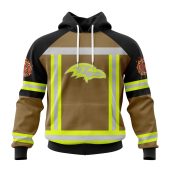 NFL Baltimore Ravens Custom Name Number Firefighter Uniform Pullover Hoodie