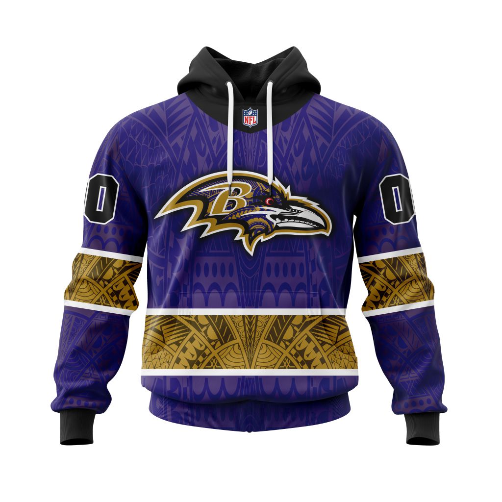NFL Baltimore Ravens Custom Name Number Native With Samoa Culture Pullover Hoodie NFL Baltimore Ravens Custom Name Number Native With Samoa Culture Pullover Hoodie