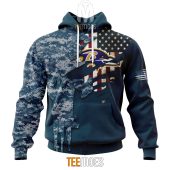 Nfl Baltimore Ravens Custom Name Number Navy Skull Camo Veteran Pullover Hoodie Front.jpg - demo10