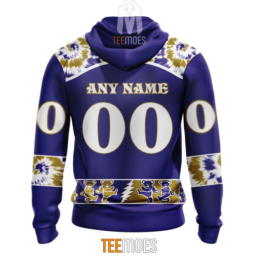 NFL Baltimore Ravens Custom Name Number Special Grateful Dead Pullover Hoodie NFL Baltimore Ravens Custom Name Number Special Grateful Dead Pullover Hoodie
