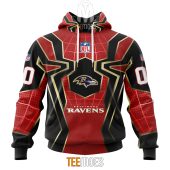 NFL Baltimore Ravens Custom Name Number Spider Man Far From Home Pullover Hoodie