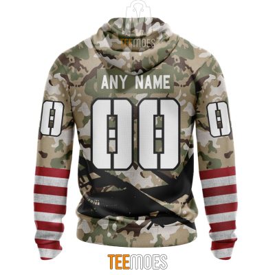 NFL Baltimore Ravens Custom Name Number Veteran Salute To Service Pullover Hoodie