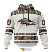 NFL Baltimore Ravens Custom Name Number White Camo Hunting Pullover Hoodie