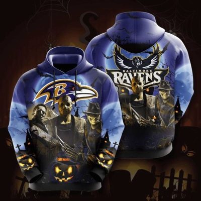 NFL Baltimore Ravens Jason Voorhees Halloween Pullover Hoodie