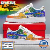 NFL Baltimore Ravens Pride Peace Love Ravens Custom Air Force 1 Shoes Sneaker