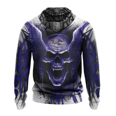 NFL Baltimore Ravens Special Kits With Skull Pullover Hoodie