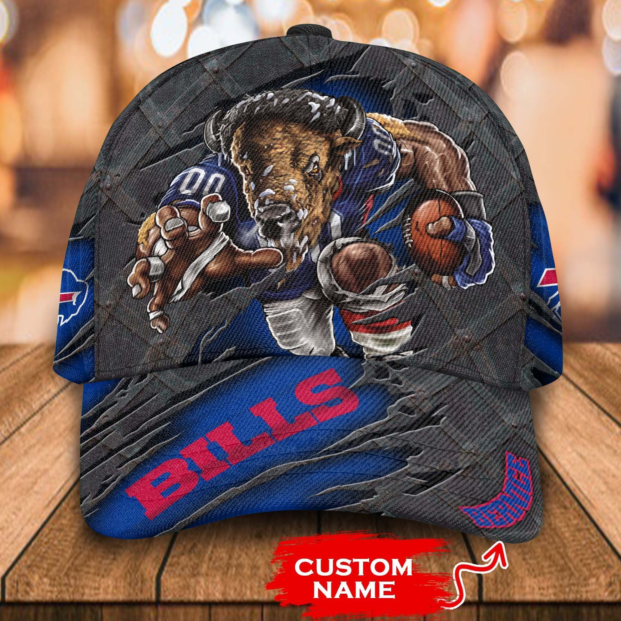 NFL Buffalo Bills Custom Name Mascot Classic Cap NFL Buffalo Bills Custom Name Mascot Classic Cap