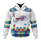 NFL Buffalo Bills Custom Name Number Autism Awareness Pullover Hoodie