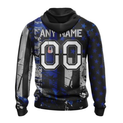 NFL Buffalo Bills Custom Name Number Classic Grunge American Flag Pullover Hoodie