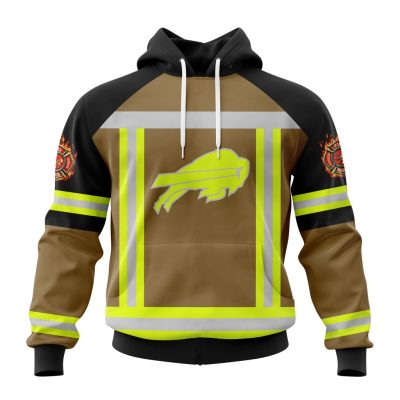 NFL Buffalo Bills Custom Name Number Firefighter Uniform Pullover Hoodie