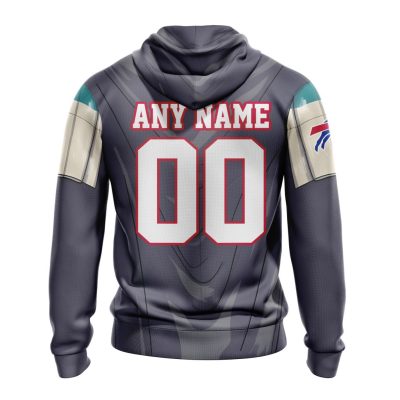 NFL Buffalo Bills Custom Name Number Mandalorian And Baby Yoda Pullover Hoodie