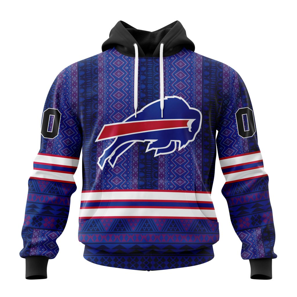 NFL Buffalo Bills Custom Name Number Native Concepts Pullover Hoodie NFL Buffalo Bills Custom Name Number Native Concepts Pullover Hoodie